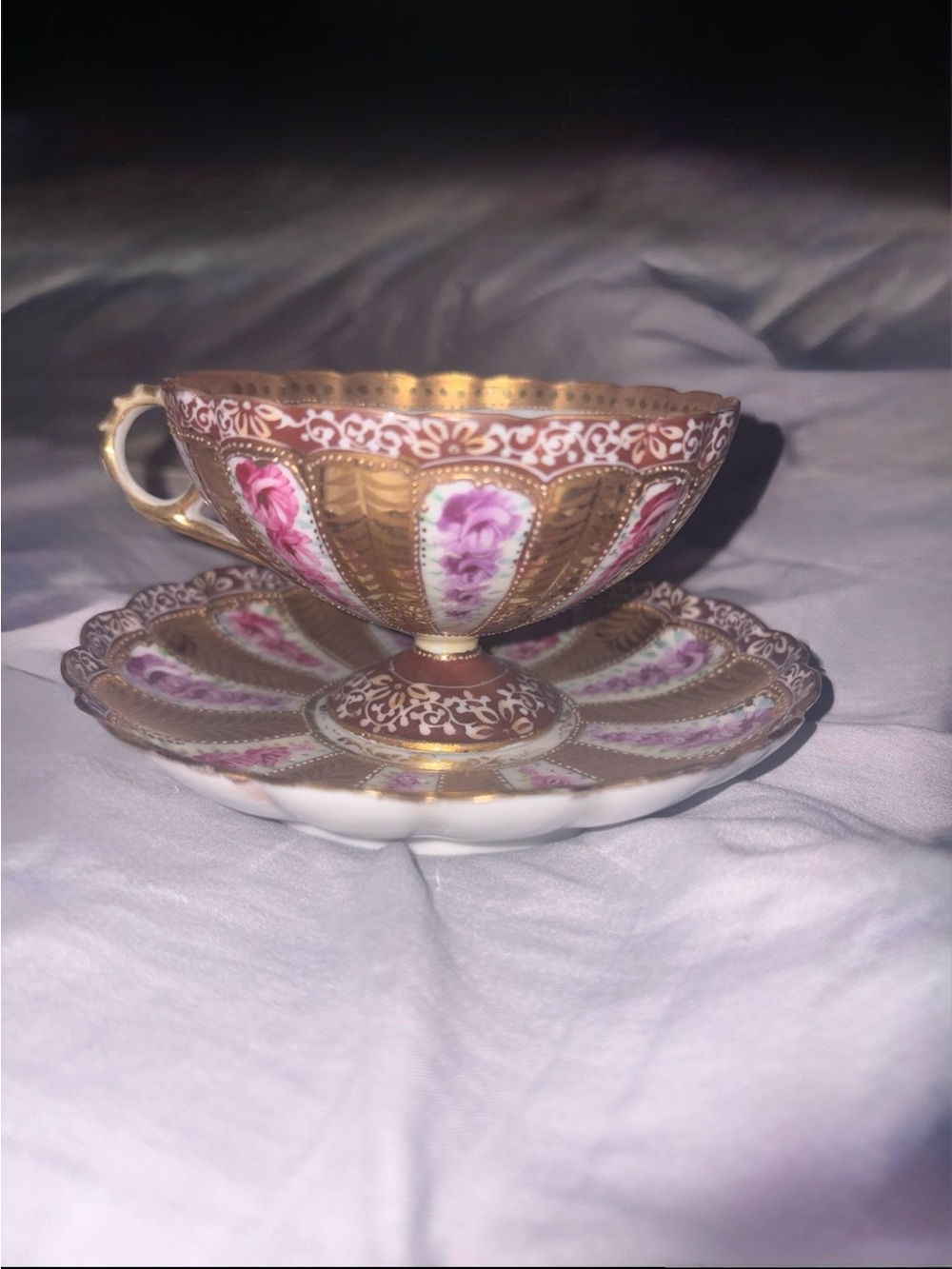 Vintage Japanese Meiji-Era Export Porcelain Teacup & Saucer